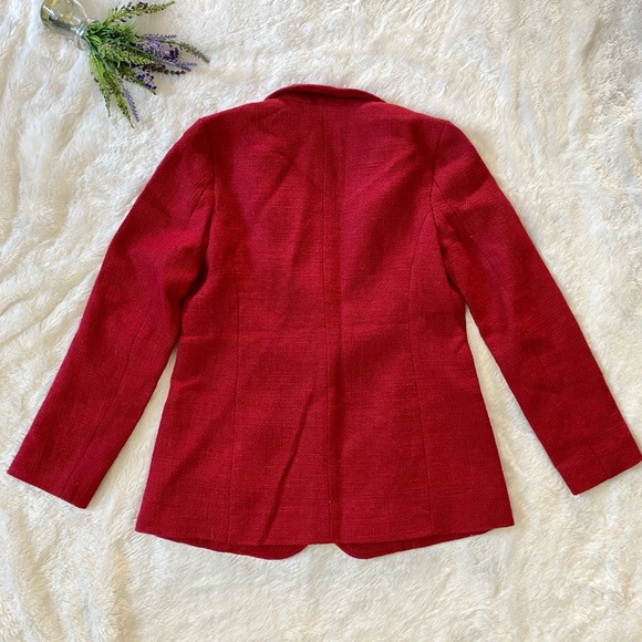 NEW J. Jill Red Woven Wool 2 Button Jacket - Picture 6 of 6